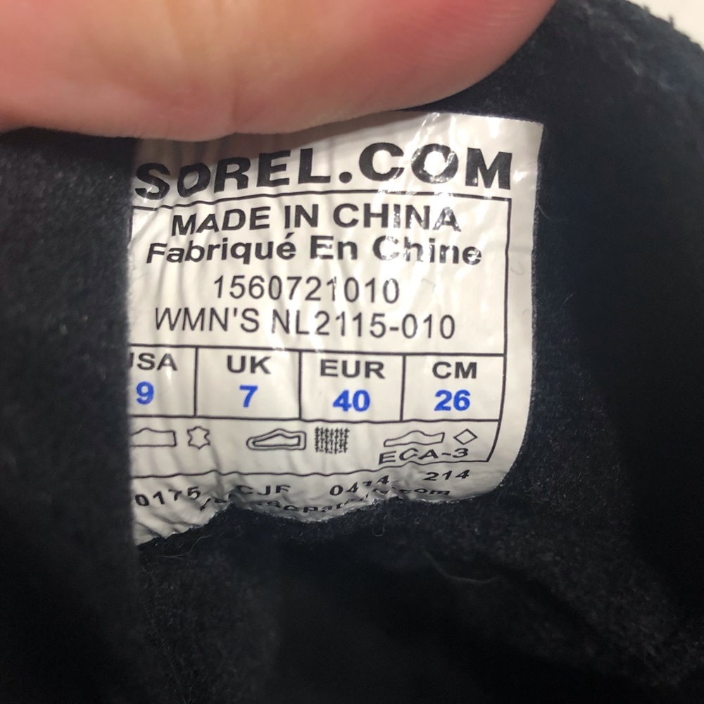 Sorel Black Lace Up Wedge Boots - Picture 6 of 10